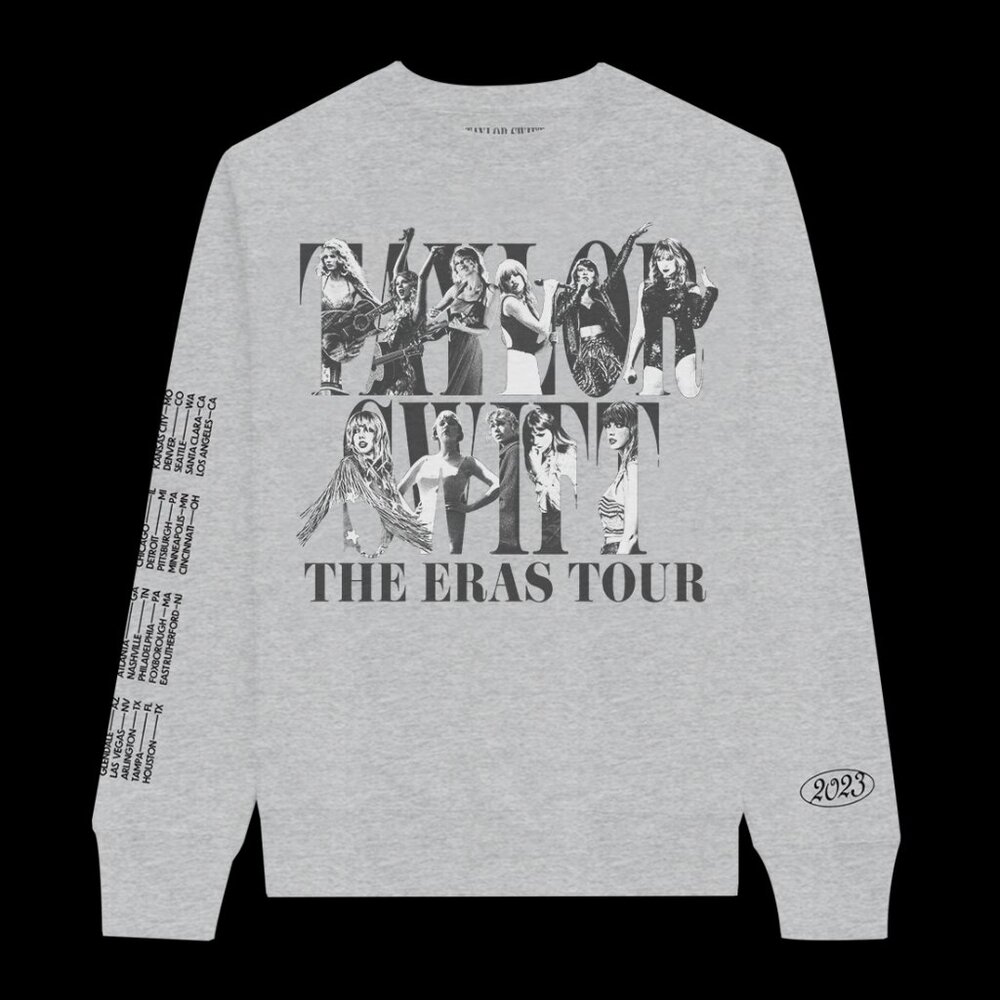Taylor Swift Gray "The Eras Tour" Graphic Sweatshirt